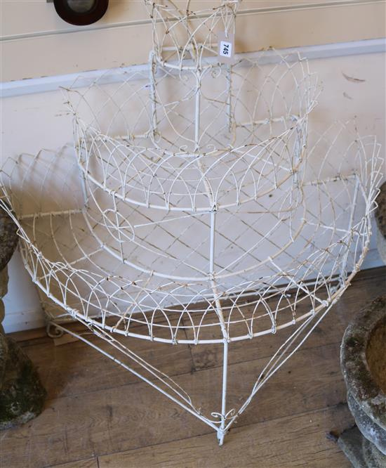 A Victorian wirework planter W.90cm